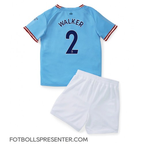 Manchester City Kyle Walker #2 Hemmatröja Barn 2022-23 Kortärmad (+ korta byxor)